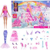 Barbie - Bebekli Noel takvimi ve tek boynuzlu at ve hayvanlarla birlikte 24 sürpriz aksesuar, moda bebek bir deniz kızı, peri ve daha fazlasına dönüştürülebilir. JFL66