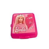 Barbie Beslenme Kutusu Pembe 4 Bölmeli Kız Figürlü 1 Adet Yemek Saklama Kabı Pembe Beslenme Çantası