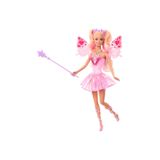 Barbie büyüleyici peri kızı bebek, renk değişimi özellikli kanat ve kıyafetler, süngerli oyuncak değnek ve moda aksesuarları
