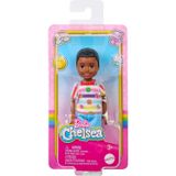 Barbie Chelsea bebek, çiçek desenli elbise ve ayakkabı ile kırmızı saçlı ve mavi gözlü küçük bebek, HNY58
