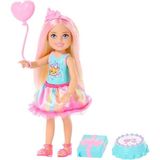 Barbie Chelsea Bebek ve Aksesuarları 15 cm Tatlı Desenli Parti Temalı Kız Çocuk Oyuncak Seti - Pembe