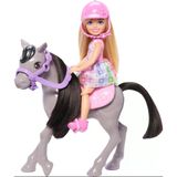 Barbie Chelsea™ Bebek Ve Midilli Barbie Chelsea Bebek Ve Oyuncak At Seti, Kask Aksesuarı Dahildir, Bebeğin Dizleri Midilliye Binmek İçin Bükül