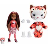 Barbie Chelsea Cutie Reveal Kırmızı Kostümler Serisi Peluş Hayvan Temalı Eğlenceli Bebek HRK28