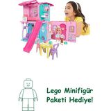 Barbie Chelsea oyuncak bebek evi, 15'ten fazla aksesuar içeren +43 x +33 cm'e kadar genişleyebilen açılır ev, 5 oyun alanı ve kaydırak, küçük bebek ve köpek figürü, JFW49