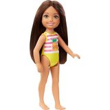 Barbie Chelsea Tatilde Model Bebek Plaj Temalı Renkli Desenli 15 cm Kız Çocuklar İçin