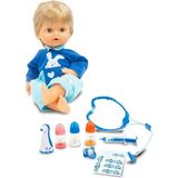 Barbie Çok Hastayım | 42 cm Hasta Et Bebek + Doktor Aksesuar Seti | Yanakları Kızaran Bebek