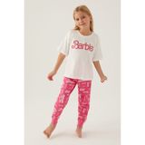 Barbie Cool Krem Kız Çocuk Pijama Takımı - 4 - 5 Yaş