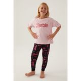 Barbie Cool Toz Pembe Kız Çocuk Pijama Takımı - 7 - 8 Yaş