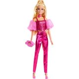 Barbie Deluxe Style Stil İkonu Metalik pembe korse-pantolon kombini ve aksesuarlarıyla sarı saçlı bebek (5), JFP40