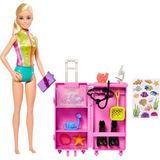 Barbie Deniz Biyoloğu Oyun Seti Taşınabilir Laboratuvar ve 10 Parça Aksesuar ile Kız Çocuklar İçin