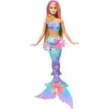 Barbie Deniz Kızı Oyuncakları, Sürpriz Çiçek Açma Özelliğiyle Renk Geçişli Kuyruğu, Incili Saç Bandı