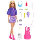 Barbie Doğa Macerası Temalı Kıyafetleriyle Barbie 'Malibu' Bebek, 10'Dan Fazla Kamp Aksesuarı Ve Yav