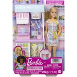 Barbie Dondurma Dükkanı Oyun Seti 30 Cm Sarışın Bebek Oyun Hamuru Ve Aksesuarlar