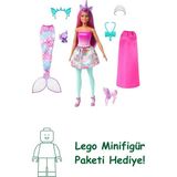 Barbie™ Dreamtopia Bebek ve Aksesuarlar Barbie Bebek ve evcil hayvanları, kıyafetli bebek, deniz kızı kuyruğu ve etek HLC28