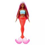 Barbie Dreamtopia Deniz Kızı Bebekler - Kırmızı Kuyruk Beyaz Taç | Kafa Bandı Aksesuarı, Kabuktan Esinlenen Korse ve Tropikal Kırmızı Kuyruklu Kıvrımlı Vücut Tipi