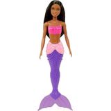 Barbie Dreamtopia Esmer Deniz Kızı Model Bebek Pembe ve Mor Renkli Eğlenceli Oyun Arkadaşı