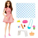 Barbie Dünyayı Geziyoruz Paris Macerası Bebek Seti, Kıyafeti Ve Piknik Aksesuarlarıyla Kahverengi Saçlı Bebek