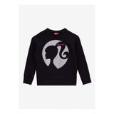 Barbie Düz Kız Çocuk Siyah Sweatshırt BRB5WG-SWT6617