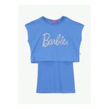 Barbie Eflatun Kız Çocuk Baskılı Elbise BRB6SG-ELB6458