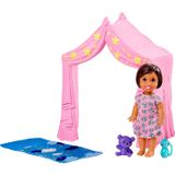 Barbie FXG97 Bebek Bakıcısı Pembe Çadırlı Oyun Alanı Seti