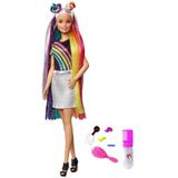 Barbie FXN96 Gökkuşağı Renkli Saçlar Bebeği