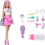 Barbie Gökkuşağı Saçlar Bebeği, Ekstra Uzun ve Renkli Saçlar, Sim Tüpü, Fırça, Toka ve Sa