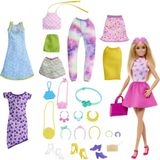 Barbie HKB07 Renkli Kıyafetler ve Aksesuarlar Seti Kız Çocuklar İçin Eğlenceli Oyun