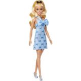 Barbie HYT93 Mavi Fiyonklu Elbiseli Fashionistas Bebeği