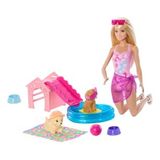 Barbie JBF35 Köpekçikle Havuz Partisi Oyun Seti