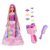 Barbie JCW55 Dreamtopia Örgü Saçlı Bebek ve Aksesuarları Oyun Seti
