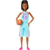 Barbie Kariyer Moda Bebek ve Aksesuarları, Taşımak İçin Yapılan Esmer Basketbol Oyuncusu Toplu, Çıkarılabilir Üniforma Giyiyor, 22 Bükülebilir Eklemler