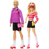 Barbie & Ken 65. Yıl Parti Bebek Seti 1980'ler Tarzında Patenli 6 Aksesuar ile Eğlenceli Oyun - Renkli