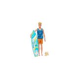 Barbie Ken Sörf Yapıyor Oyun Seti Mavi Renkli Desenli Eğlenceli Aksiyon Figürü