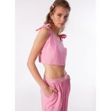 Barbie Kız Çocuk Kare Yaka Crop Nakışlı Bluz, S, 5003108540, Pembe, Kız Çocuklar
