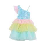 Barbie Kız Çocuk Payetli Abiye Elbise, 5-6 Yaş, 5003327138, Çok Renkli, Kız Çocuklar