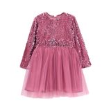 Barbie Kız Çocuk Pullu Abiye Elbise, 5-6 Yaş, 5003274472, Pembe, Kız Çocuklar