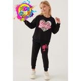 Barbie Lisanslı 1764 Sweatshirt ve Pantolon Alt Üst Kız Çocuk Eşofman Takımı - 14 - 15 Yaş - Siyah