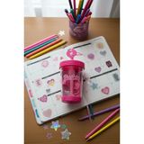 Barbie Lisanslı Askılı Plastik Şişe – Kalp Detaylı Pipetli Matara 535 Ml 19.5 Cm