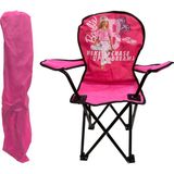Barbie Lisanslı Katlanabilir Çocuk Kamp Sandalyesi Pembe %100 Polyester Su Tutmaz Özellik