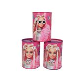 Barbie Lisanslı Metal Pembe Kumbara, 8 x 8 x 12,3 cm, Hediyeli