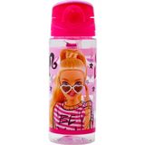 Barbie Lisanslı Pipetli Plastik Matara 500 ml Koyu Pembe 41448