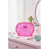 Barbie Lisanslı Yarı Saydam Makyaj Çantası – Gül Kırmızısı (20 Cm)