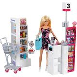 Barbie Model Bebek Süpermarket Oyun Seti Lisanslı 25 Parça Renkli Çiçek Desenli Aksesuar