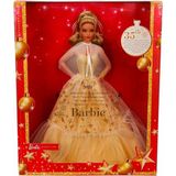 Barbie Mutlu Yıllar Kumral Bebek Altın Renkli Elbise ile 2023 Yılına Özel Tasarım