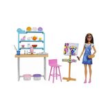 Barbie Nin Sanat Atölyesi Barbie Bebek 29 Cm Çömlek Yapımı Ve Resim Sanatı İçin 25 Ten Fazla Aksesuar Oyun Hamuru