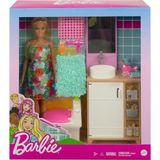 Barbie Oda Oyun Seti Renkli Banyo Aksesuarları ile 3 Yaş ve Üzeri Kız Çocuklar İçin Eğlenceli Hediye
