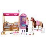 Barbie Oyuncak ahır oyun seti, oyuncak bebek, at ve aksesuar, 6 oyun alanı ile 25'den fazla parça, Barbie Mysteries'ten esinlenilmiştir: Gizemli at macerası", HXJ44