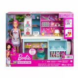 Barbie Pasta Dükkanı Oyun Seti Ve Pembe Saçlı, Minyon 30 Cm Bebek, Fırın Standı, Pasta Yapma Özelliği, 20'Den Fazla Oyun