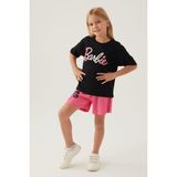 Barbie Patterned Siyah Kız Çocuk Şort Takım - 3 - 4 Yaş