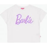 Barbie Payetli Beyaz - Lila Kız Çocuk T-Shirt BRB6SG-TST6020